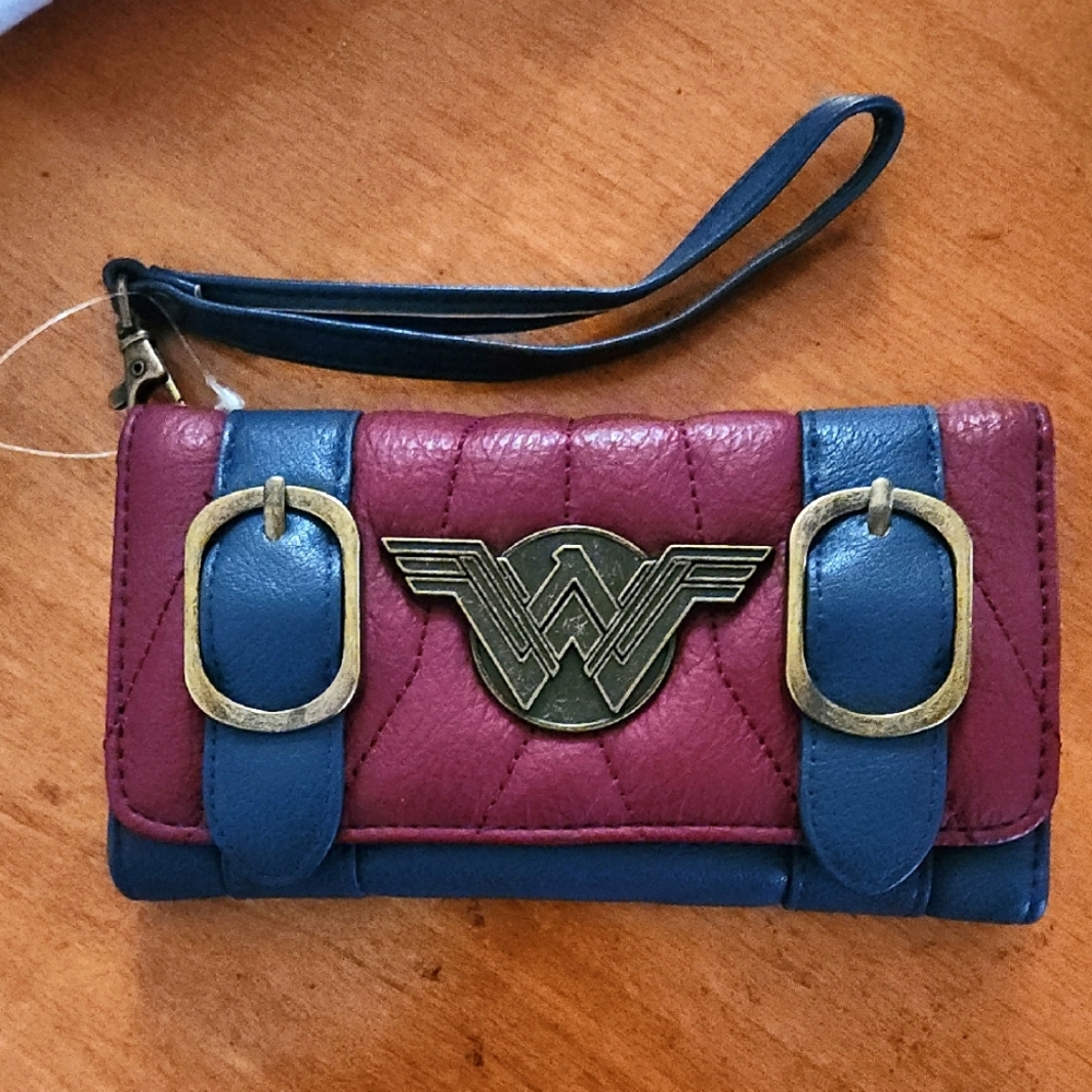 Women's Blue and Deep Wine Red Wonder Woman Wallet